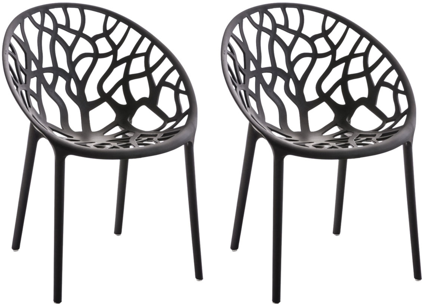 CLP 2er Set Gartenstuhl Hope, Modernes Design, Wetterfest, Stapelbar, Mit Armlehnen,schwarz Bild 1