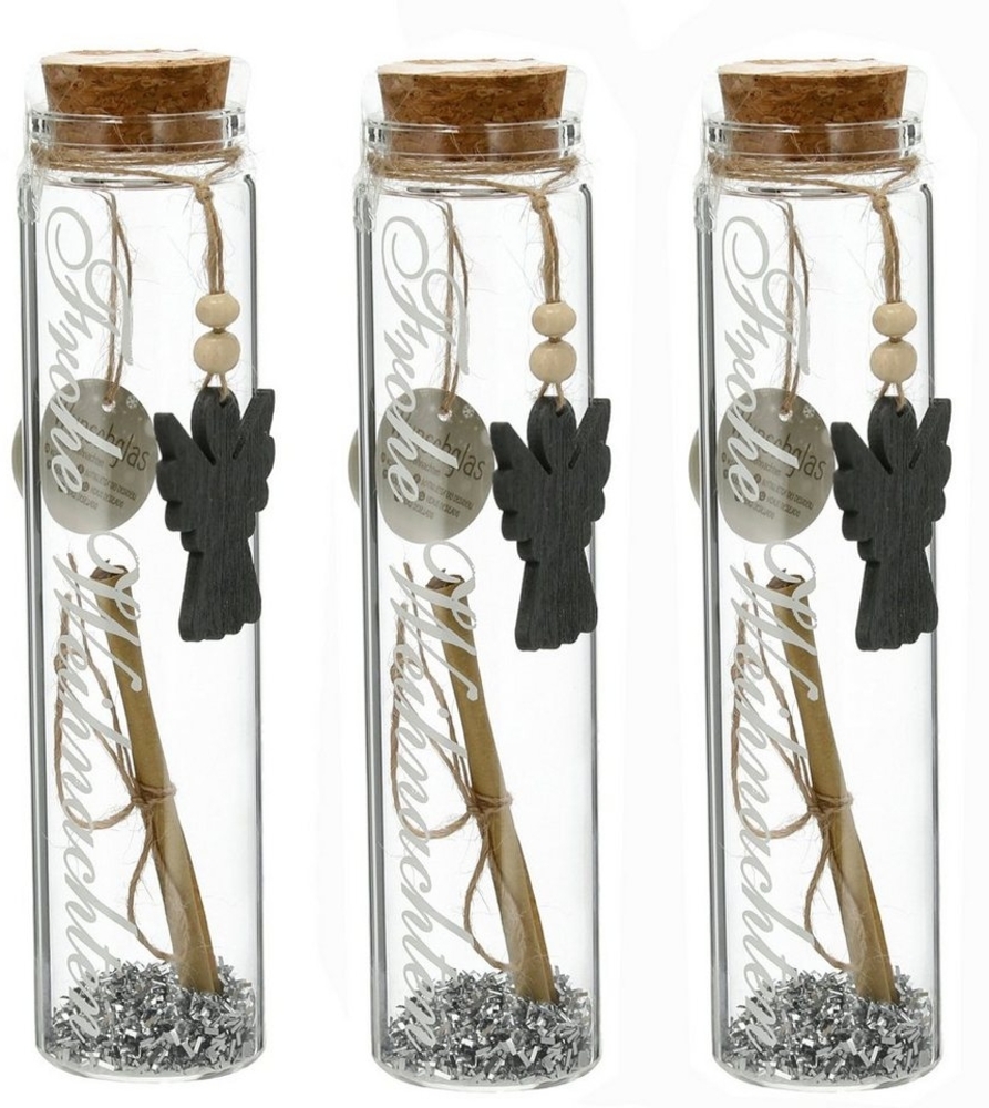 Annastore Geschenkbox 3 x Glasröhrchen mit Korken für Geldgeschenke Geldverpackung, H 15,5 cm Bild 1