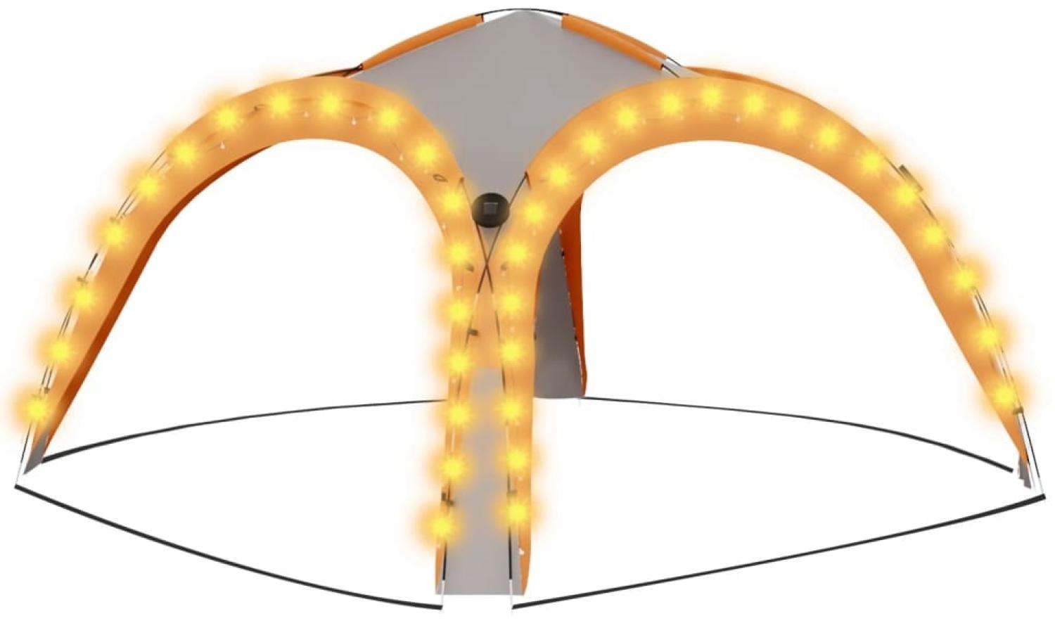 vidaXL Partyzelt mit LED und 4 Seitenwänden 3,6x3,6x2,3 m Grau&Orange 93077 Bild 1
