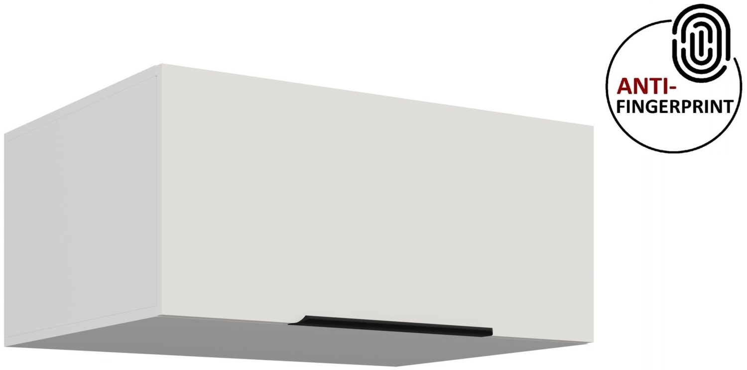 Küchen Aufsatzschrank 80 cm ARIA Weiss ultra matt + Weiss matt, hochwertige Fronten mit Anti Fingerprint Beschichtung Küchenzeile Küchenblock Bild 1