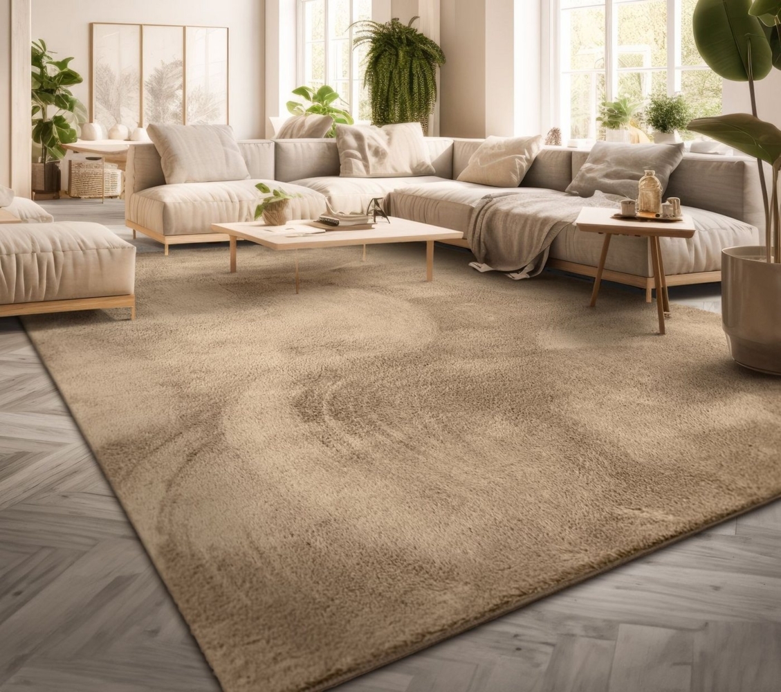 TT Home Teppich, Läufer, Höhe: 14 mm, Wohnzimmer Kurzflor Einfarbig Modernes Design Waschbar Bild 1