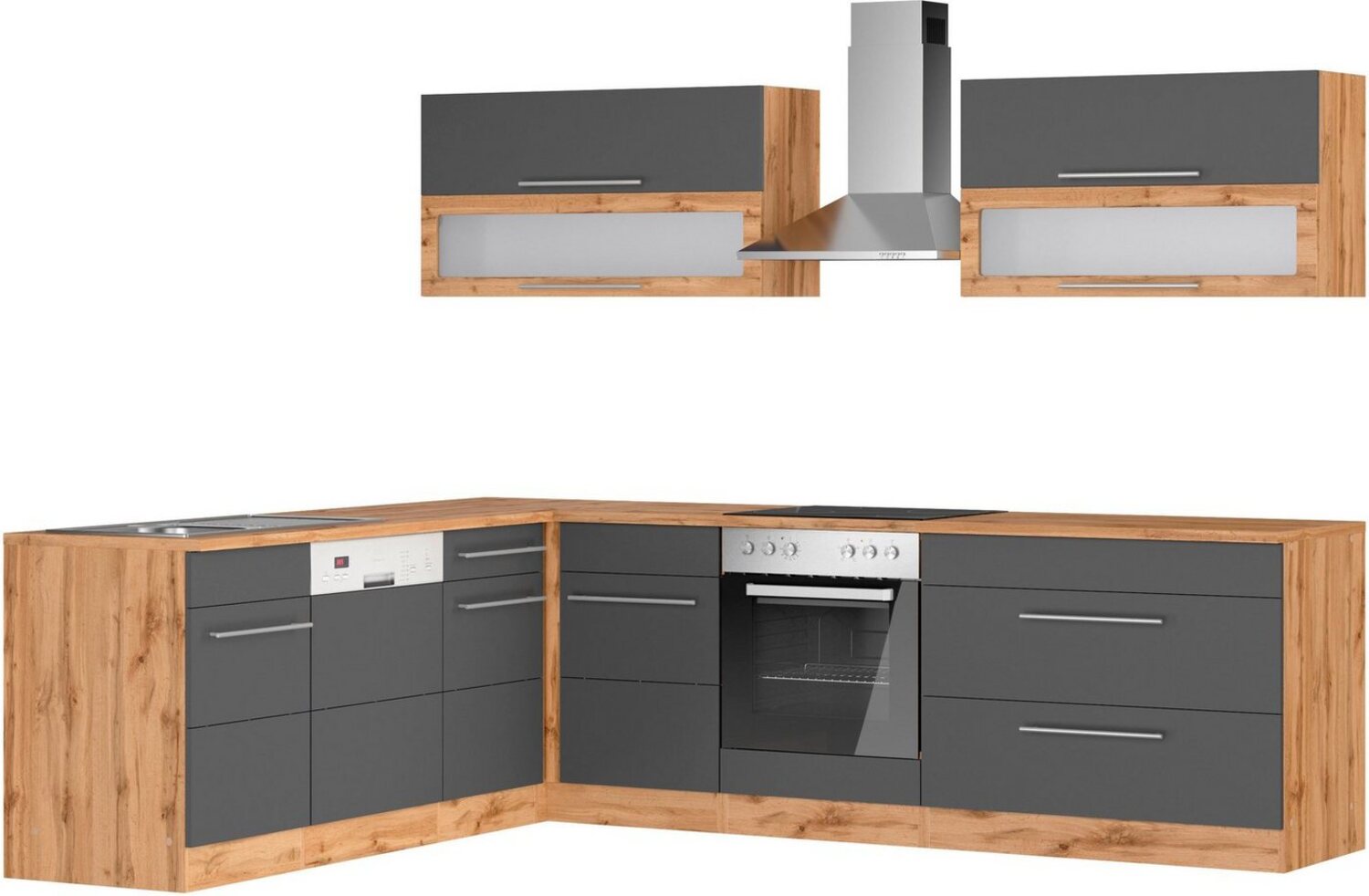 KOCHSTATION Winkelküche KS-Wien, Stellbreite 220 x 270 cm, wahlweise mit E-Geräten Bild 1