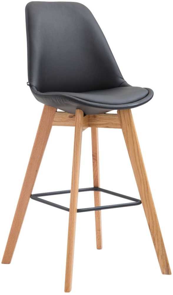 CLP Barhocker Metz Kunstleder mit Rückenlehnen und Fußstütze,schwarz natura Bild 1