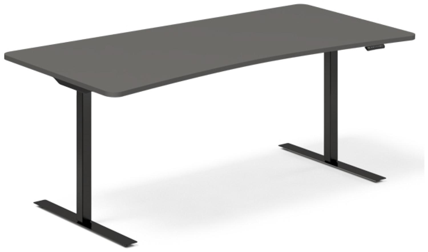 Hebe-/Senktisch DNA Anthrazit 1800x800mm Bogen 2-beinig/Schwarz Bild 1