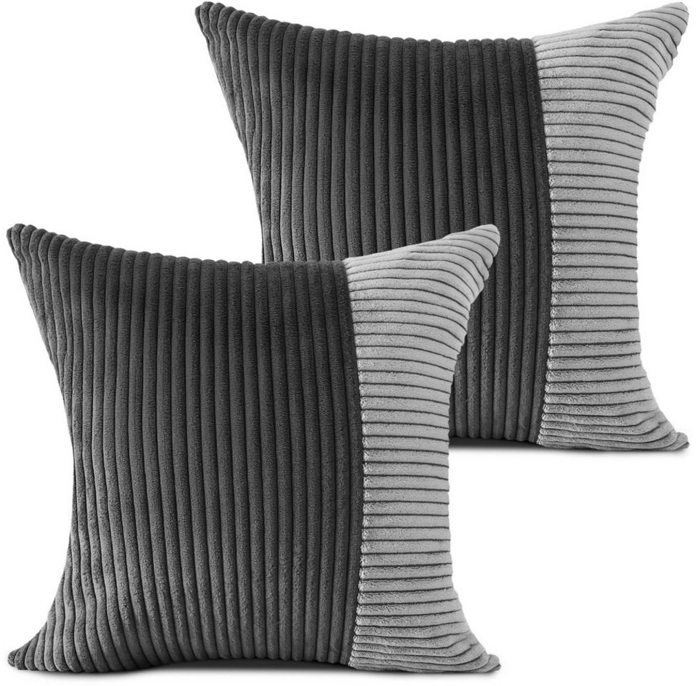 Amilian Dekokissen 2er Set - Kissen mit Füllung & Bezug - Zierkissen Set 2 Stück, Kuschelkissen, Kopfkissen 40x40 cm mit abnehmbarem Kissenbezug Bild 1