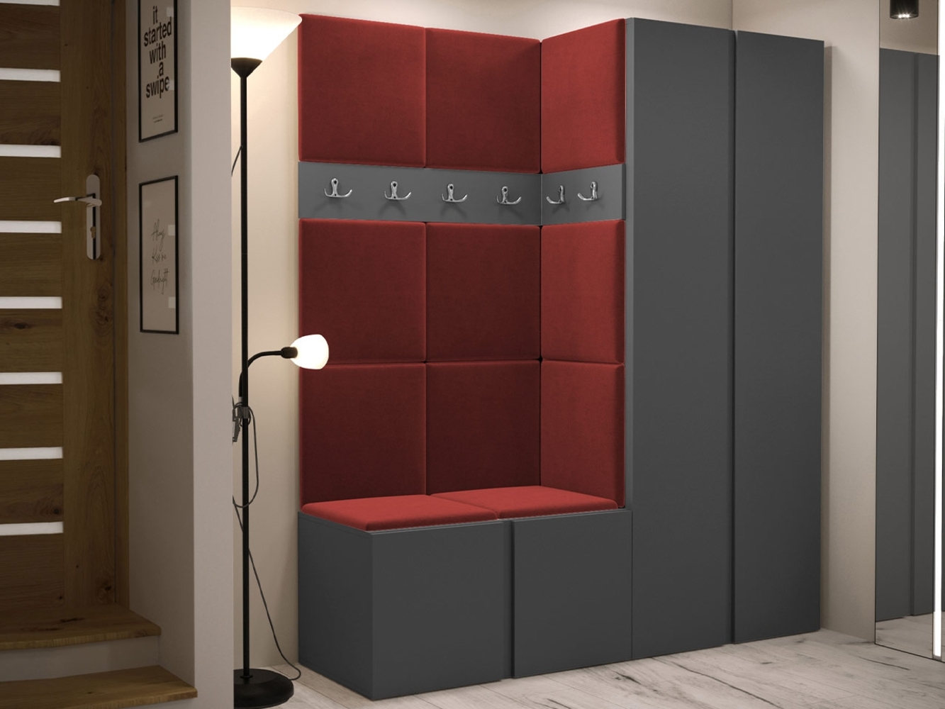 Garderoben-Set Monati III, Graphit, Farbe: Manila 23 Bild 1