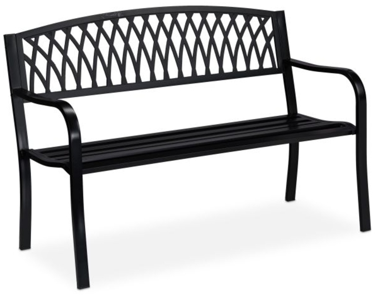 Schwarze Gartenbank Bild 1