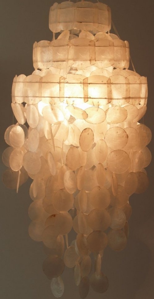 Guru-Shop Deckenleuchten Deckenlampe, Muschelleuchte aus hunderten., Leuchtmittel nicht inklusive Bild 1