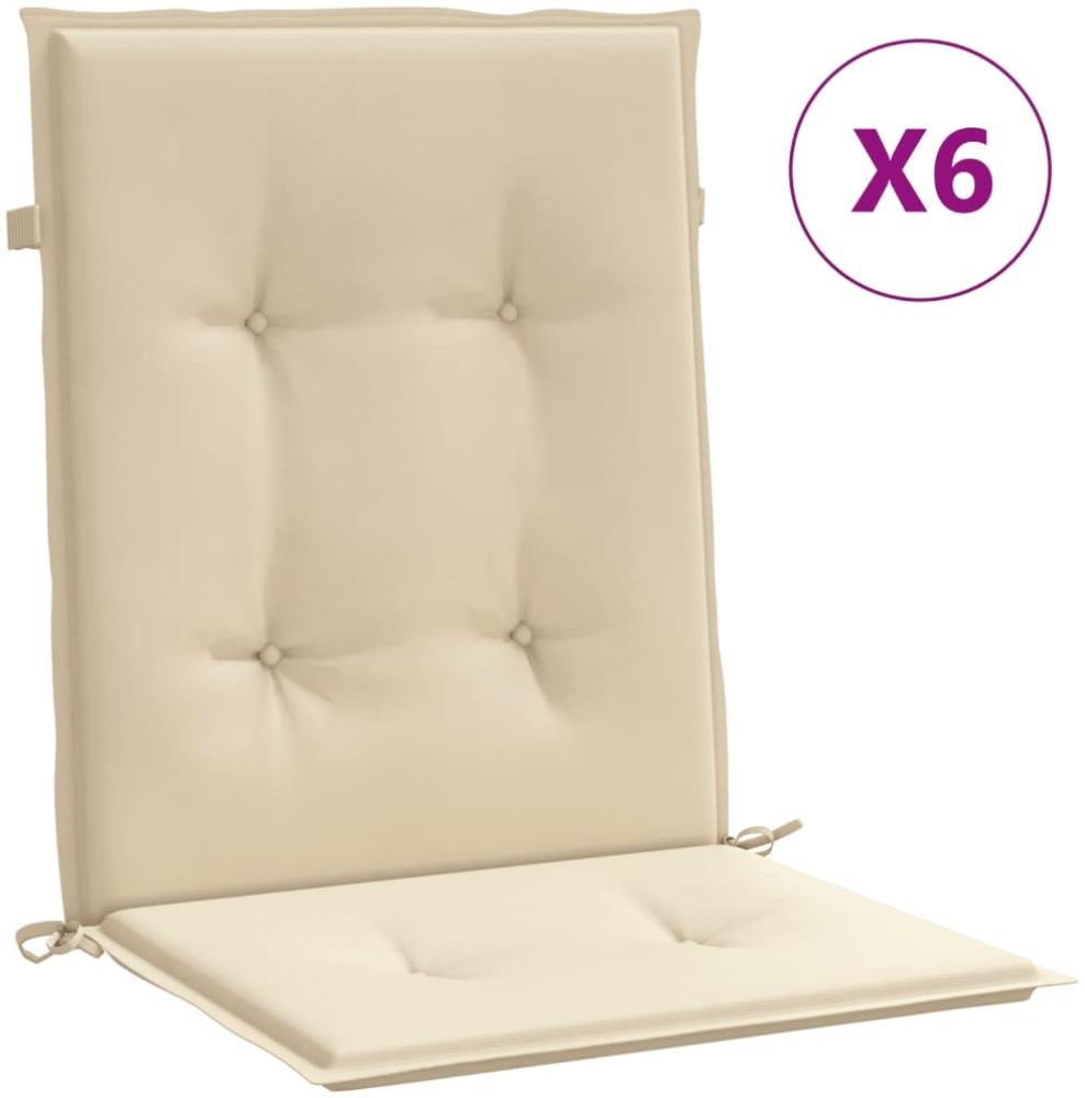 vidaXL Gartenstuhlauflagen für Niedriglehner 6 Stk. Beige 100x50x3 cm 314134 Bild 1