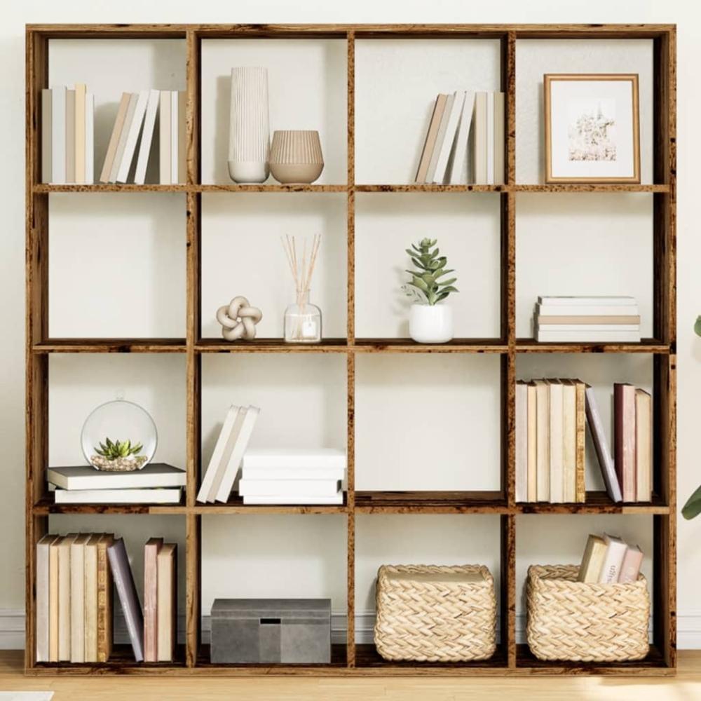 vidaXL Bücherregal Altholz-Optik 137,5x29x137,5 cm Holzwerkstoff 3310296 Bild 1