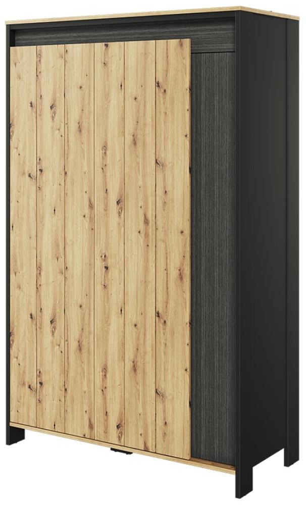 Kleiderschrank Spot 3D SP01 (Farbe: Schwarz / Artisan Eiche + Schwarz Holzstruktur) Bild 1