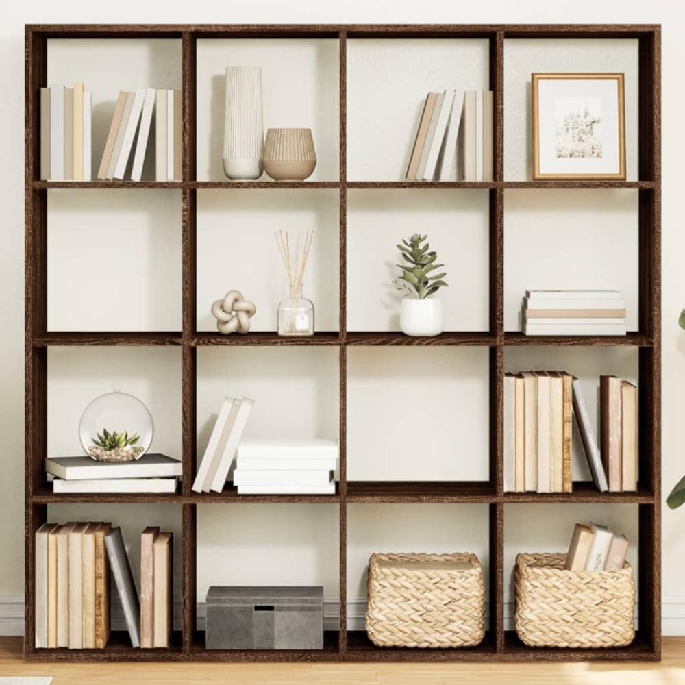 vidaXL Bücherregal Braun Eichen-Optik 137,5x29x137,5 cm Holzwerkstoff 3310295 Bild 1