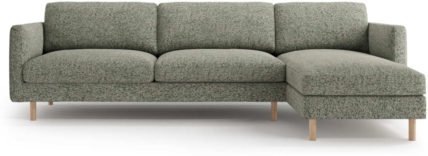 Micadoni Ecksofa Eden 4-Sitzer Rechts Strukturierter Stoff Moßgrün Melange Bild 1