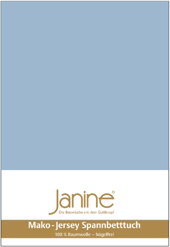 Janine Mako Jersey Spannbetttuch Bettlaken 180 - 200 x 200 cm OVP 5007 32 perlblau Bild 1