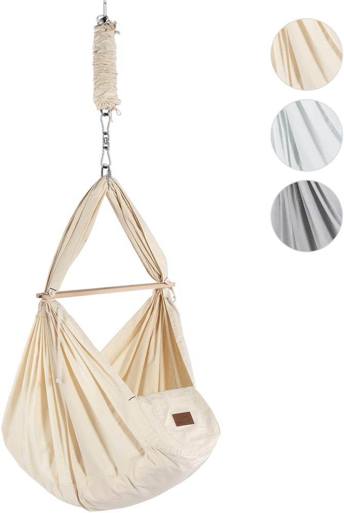 Federwiege mit Deckenbefestigung Dreamcatcher WarmGrey Schafwolle Bild 1