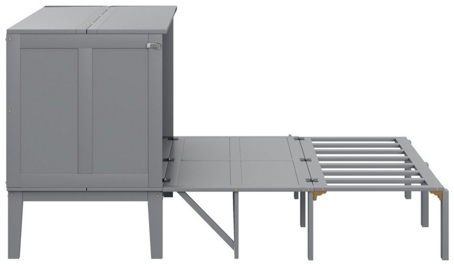 Odikalo Schrankbett Jugendbett 140x200 cm, Wandbett mit Lattenrost Bild 1
