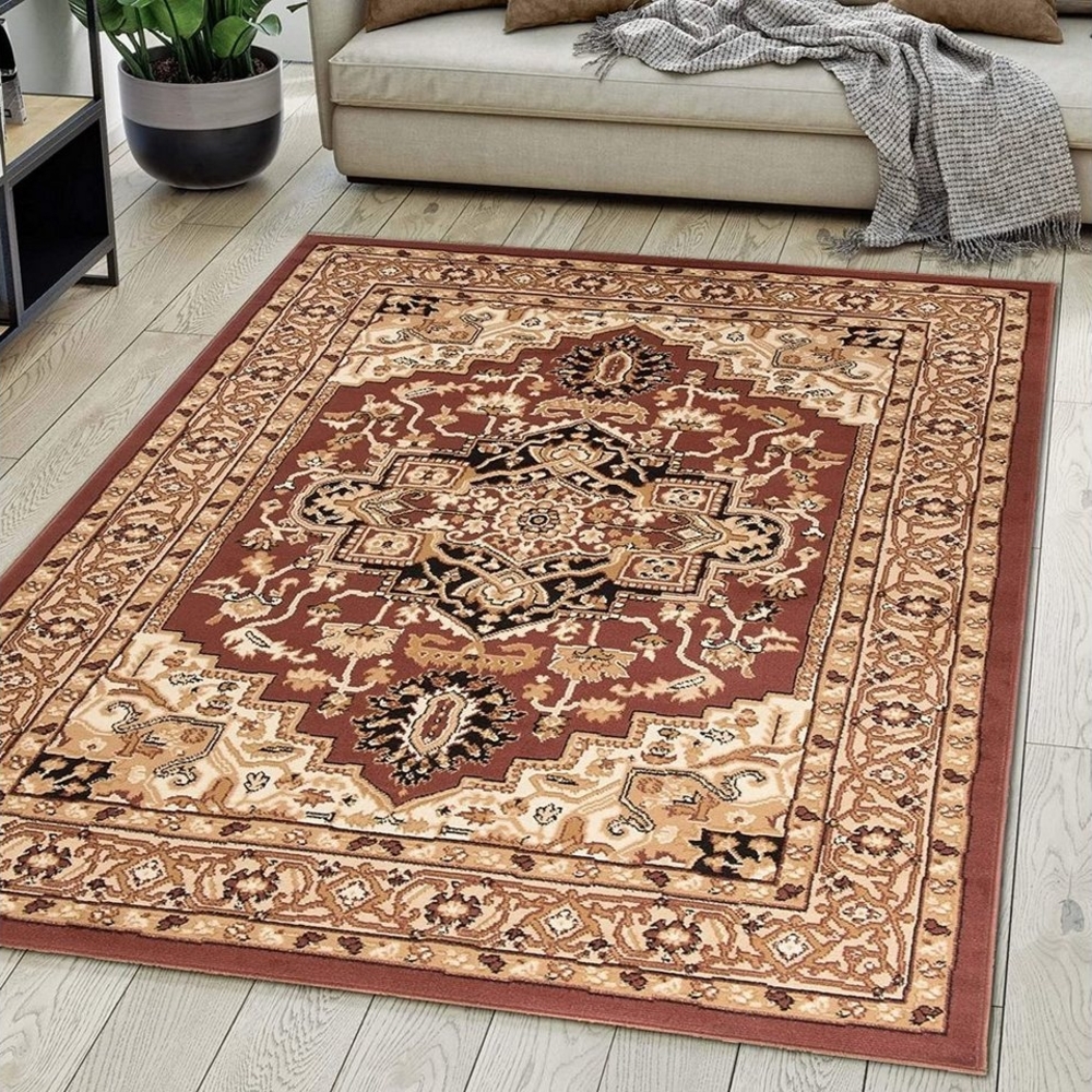 Mazovia Orientteppich DY-EUFRAT-Q011A-BLACK, 80x150, Orientalisch, Blumenmuster, Klassisch, Kurzflor, Gemustert Bild 1