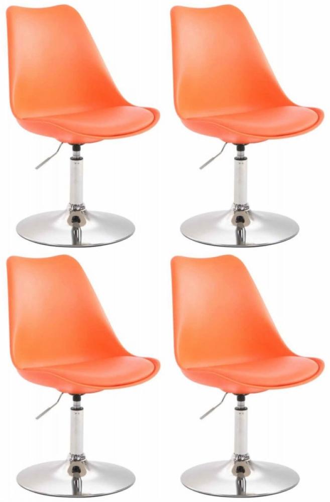 4er Set Esszimmerstühle Maverick C Kunststoff orange Bild 1