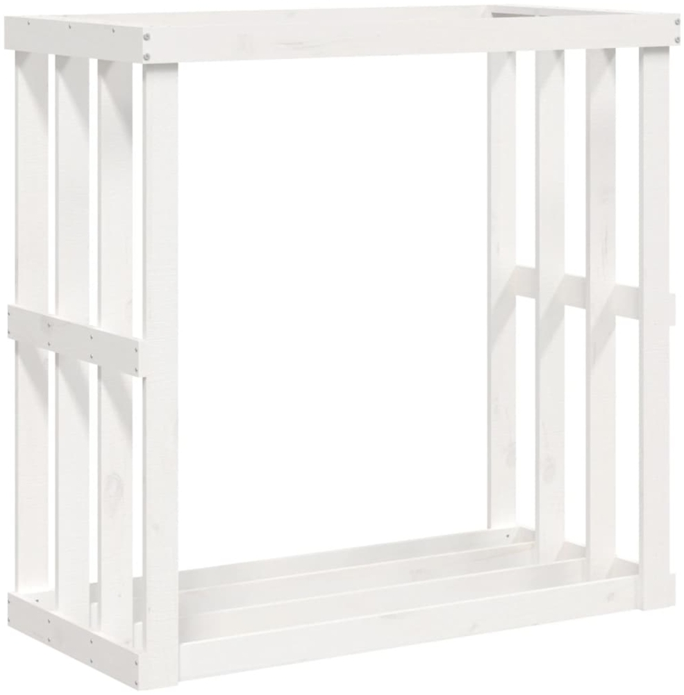 vidaXL Outdoor-Kaminholzregal Weiß 108x52x106 cm Massivholz Kiefer 822627 Bild 1