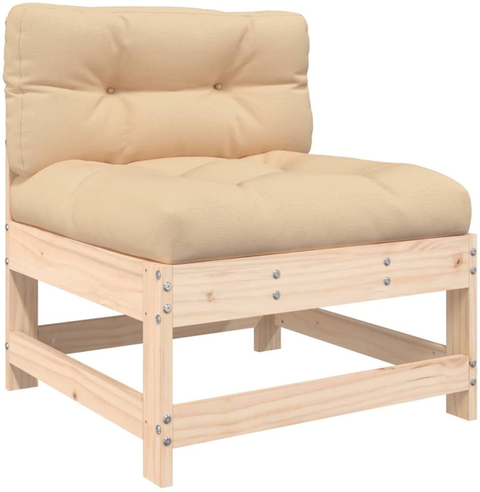 vidaXL Mittelsofa mit Kissen Massivholz Kiefer 825548 Bild 1