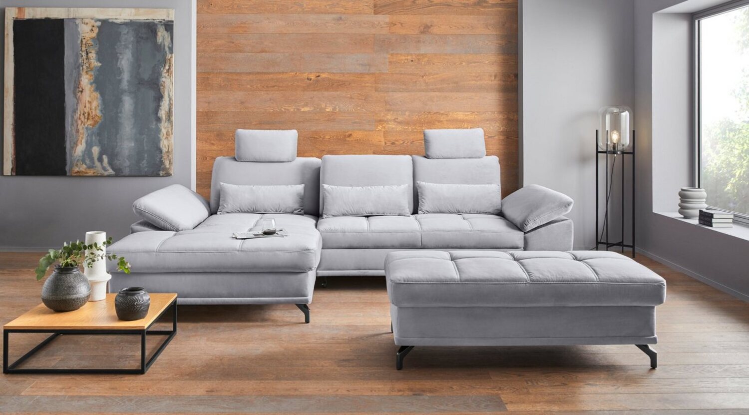 Places of Style Ecksofa Costello L-Form, mit Sitztiefenverstellung, Armteilverstellung und, 3 Nierenkissen, optional Bettfunktion und Bettkasten Bild 1