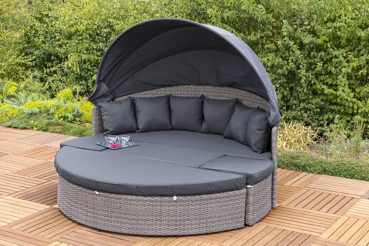 YOURSOL Relaxinsel Riva Ø 180 cm mit Sonnenschutz und Kissen, modulare Garteninsel, Gartensofa Bild 1