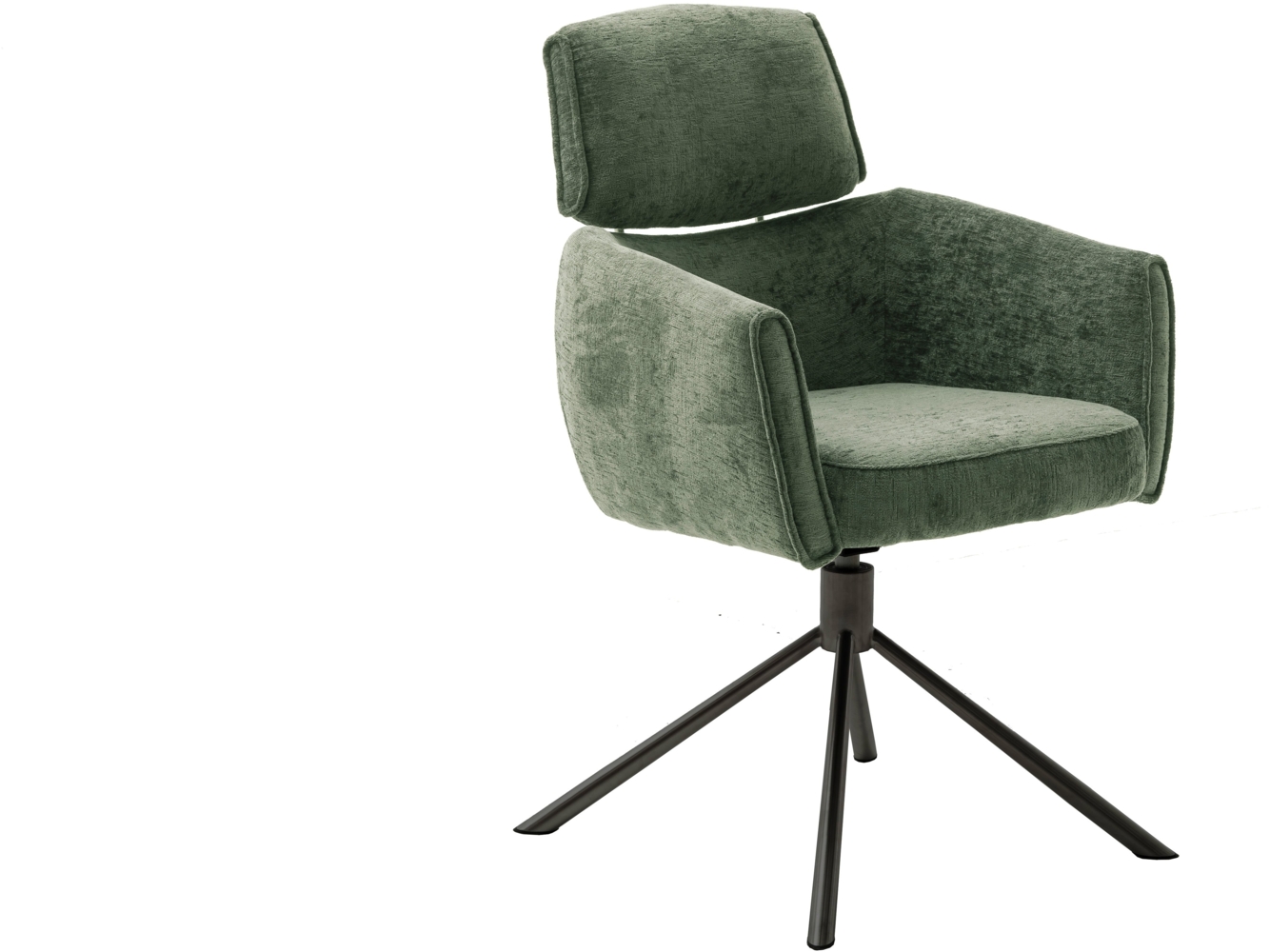 2er Set Sesselstuhl Quebec, 360° drehbar - Olive / Schwarz Bild 1