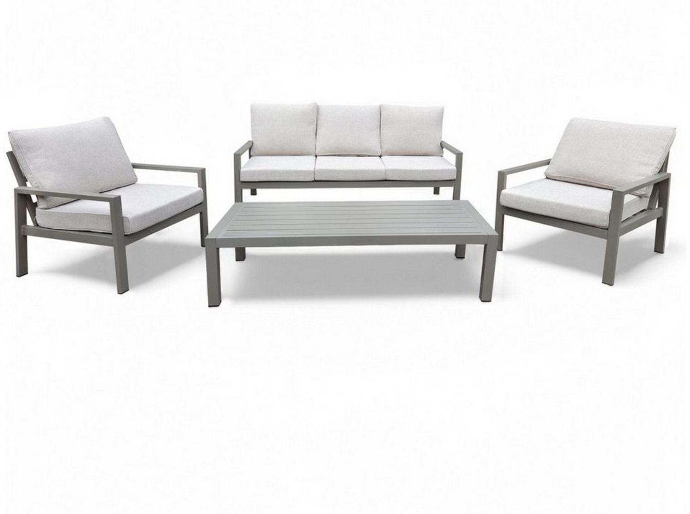 osoltus Alu Lounge Gartenmöbel Outdoor Set Haugesund 3er kaktus/beige Bild 1