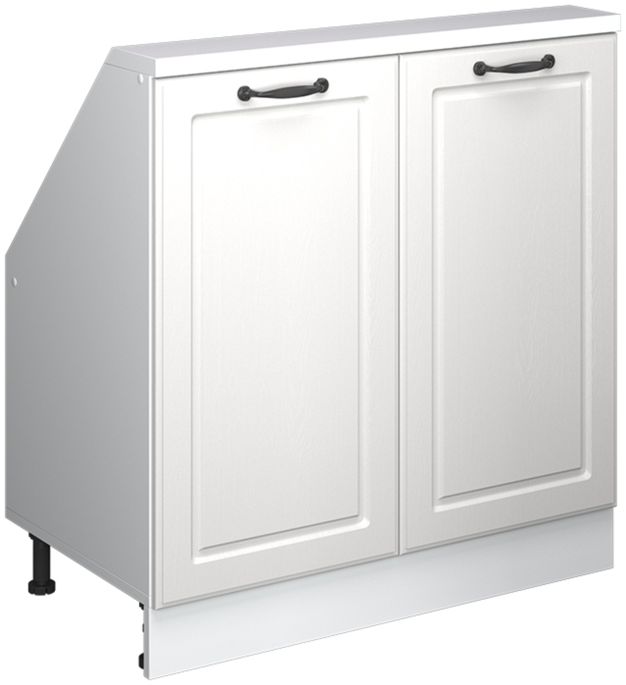 Küchenschrank für Dachschrägen R-Line Weiß Landhaus 80 cm mit 2 Türen Vicco Bild 1