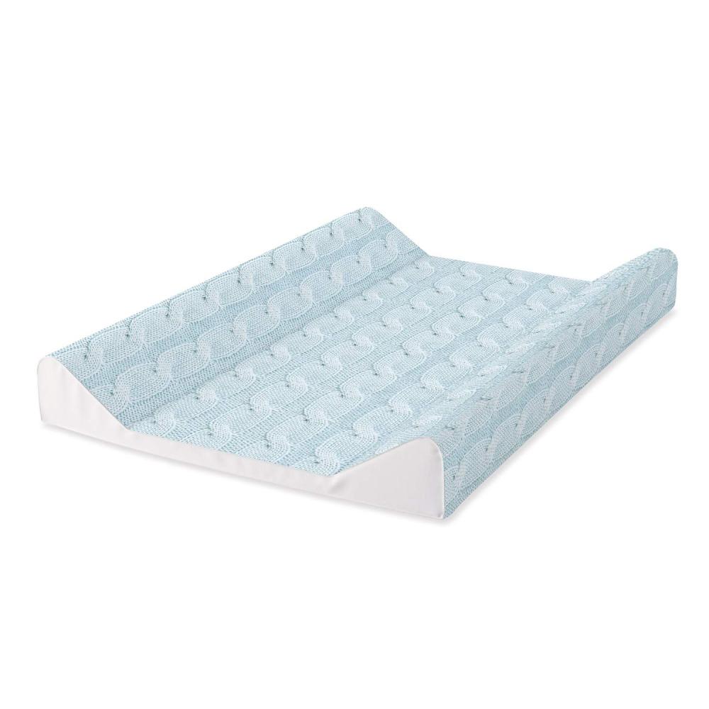 Rotho Babydesign Keil-Wickelauflage mit Zopfstrickoptik, Ab 0 Monaten, Limited Edition, Mint Blue (Eisblau), 50 x 70 x 10 cm, 200990305CV Bild 1