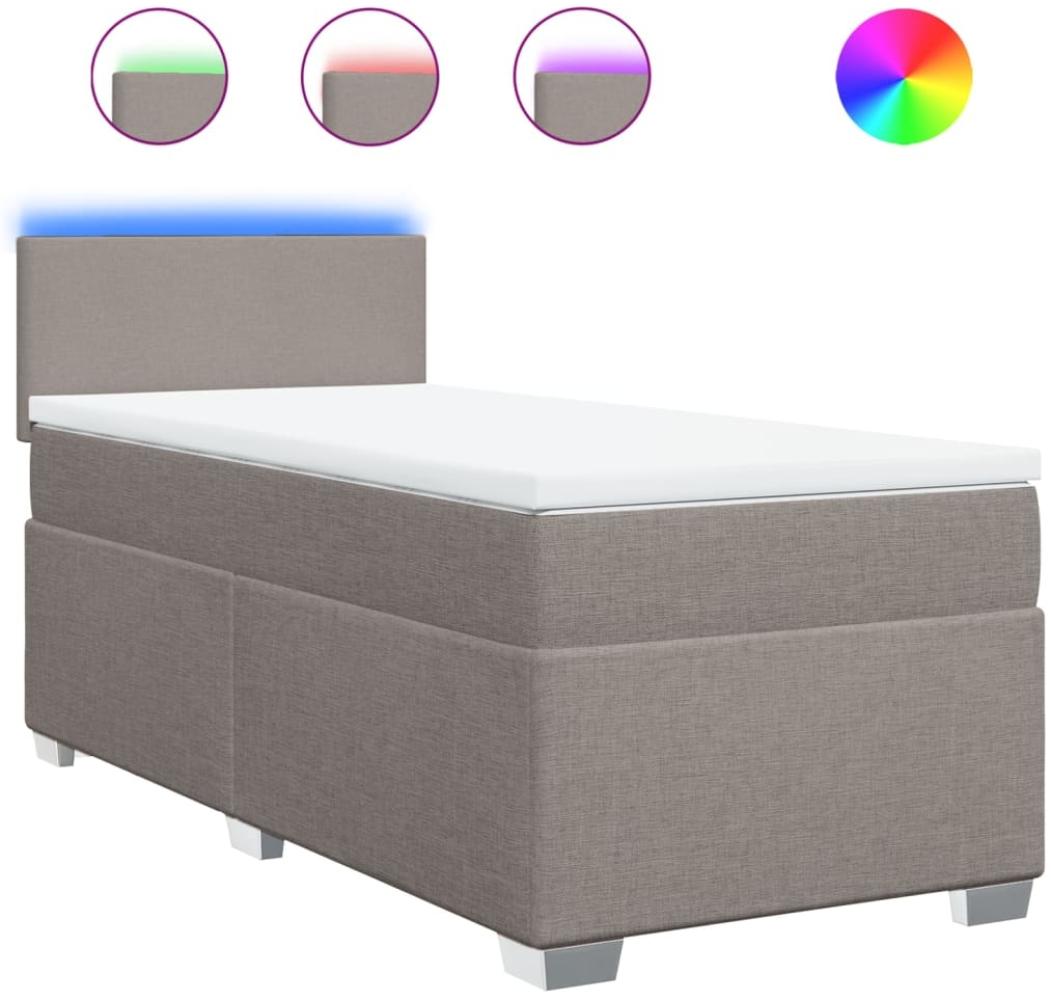 vidaXL Boxspringbett mit Matratze Taupe 90x190 cm Stoff 3288040 Bild 1