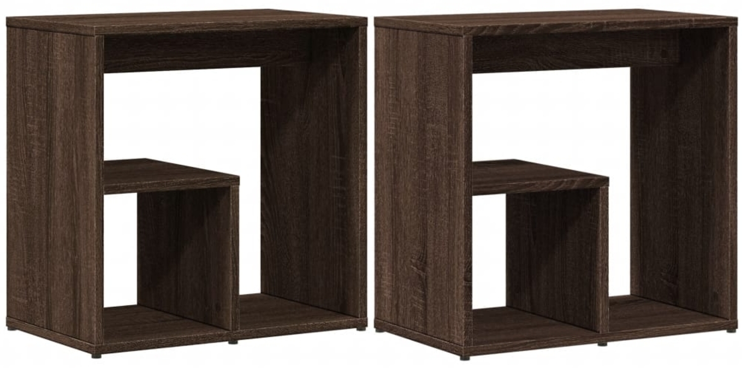 vidaXL Beistelltische 2 Stk. Braun Eiche 50x30x50 cm Holzwerkstoff 840568 Bild 1