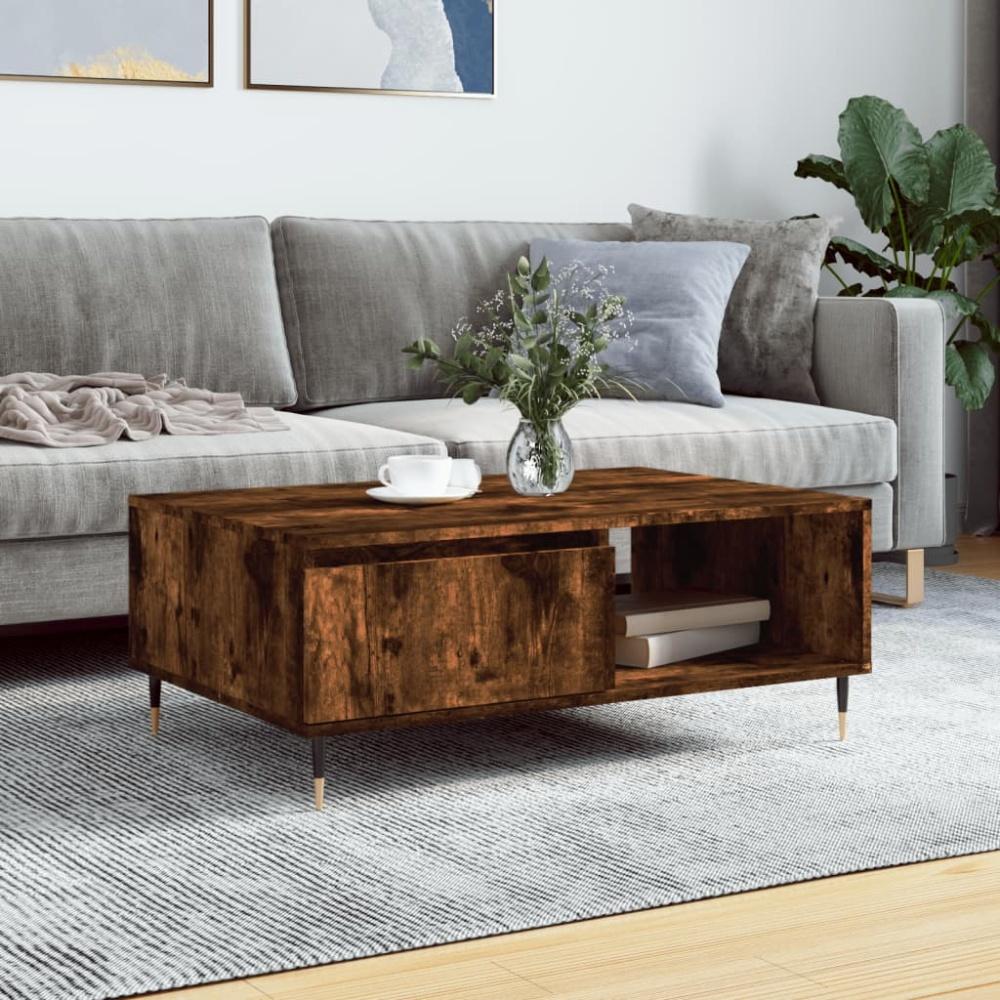 vidaXL Couchtisch Räuchereiche 90x60x35 cm Holzwerkstoff 827057 Bild 1