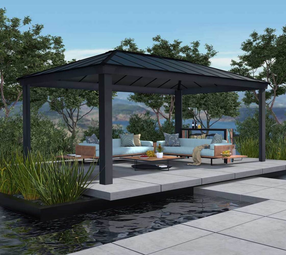 Palram - Canopia Aluminium Pavillon Dallas 6100 | Grau | 612x364x296 cm Bild 1