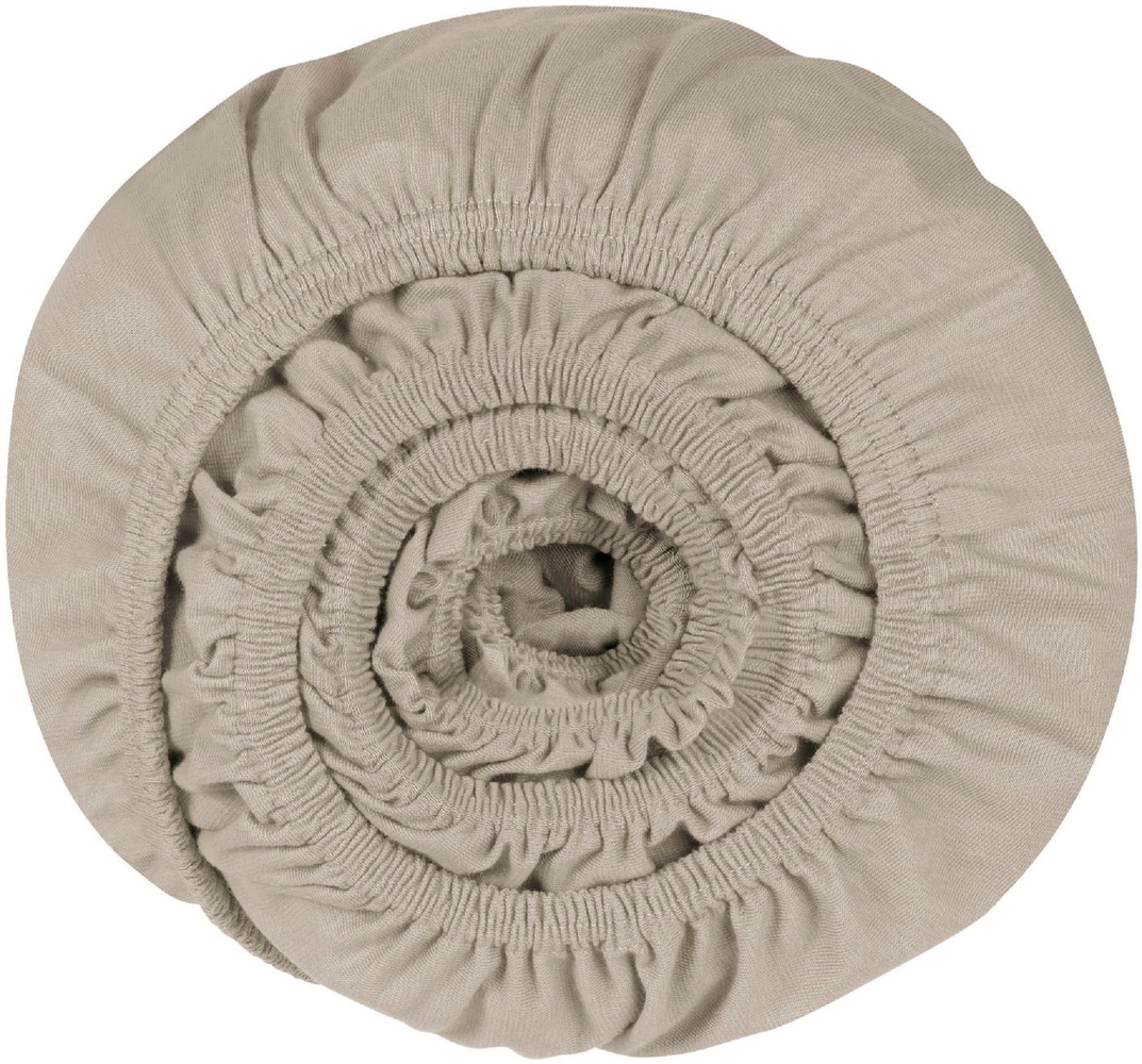 Schiesser Topperspannbettlaken Flexi - 95/5 - 180 x 200 cm - Helltaupe Bild 1