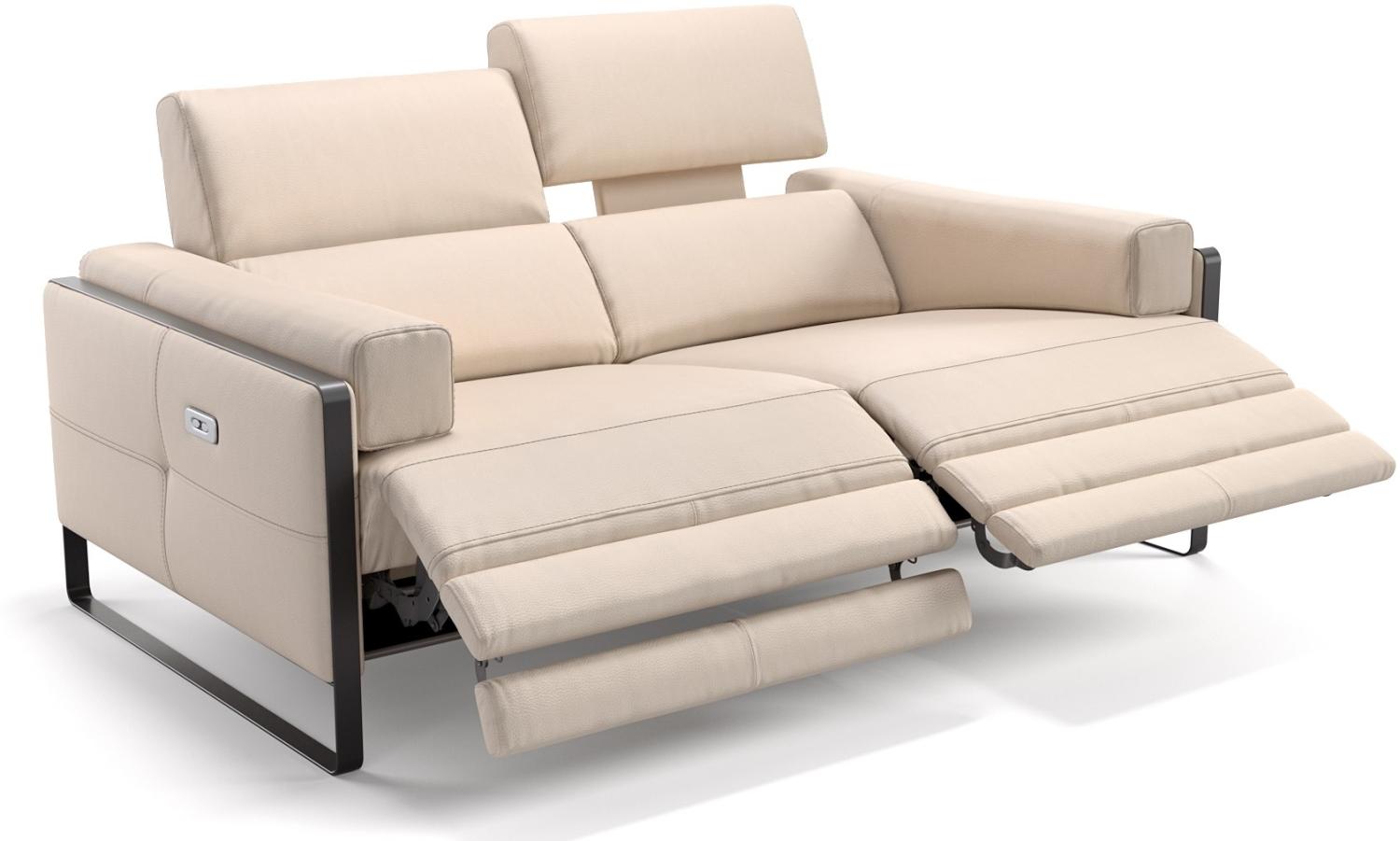 Sofanella 2-Sitzer MILO Ledercouch Ledersofa italienisch in Creme Bild 1