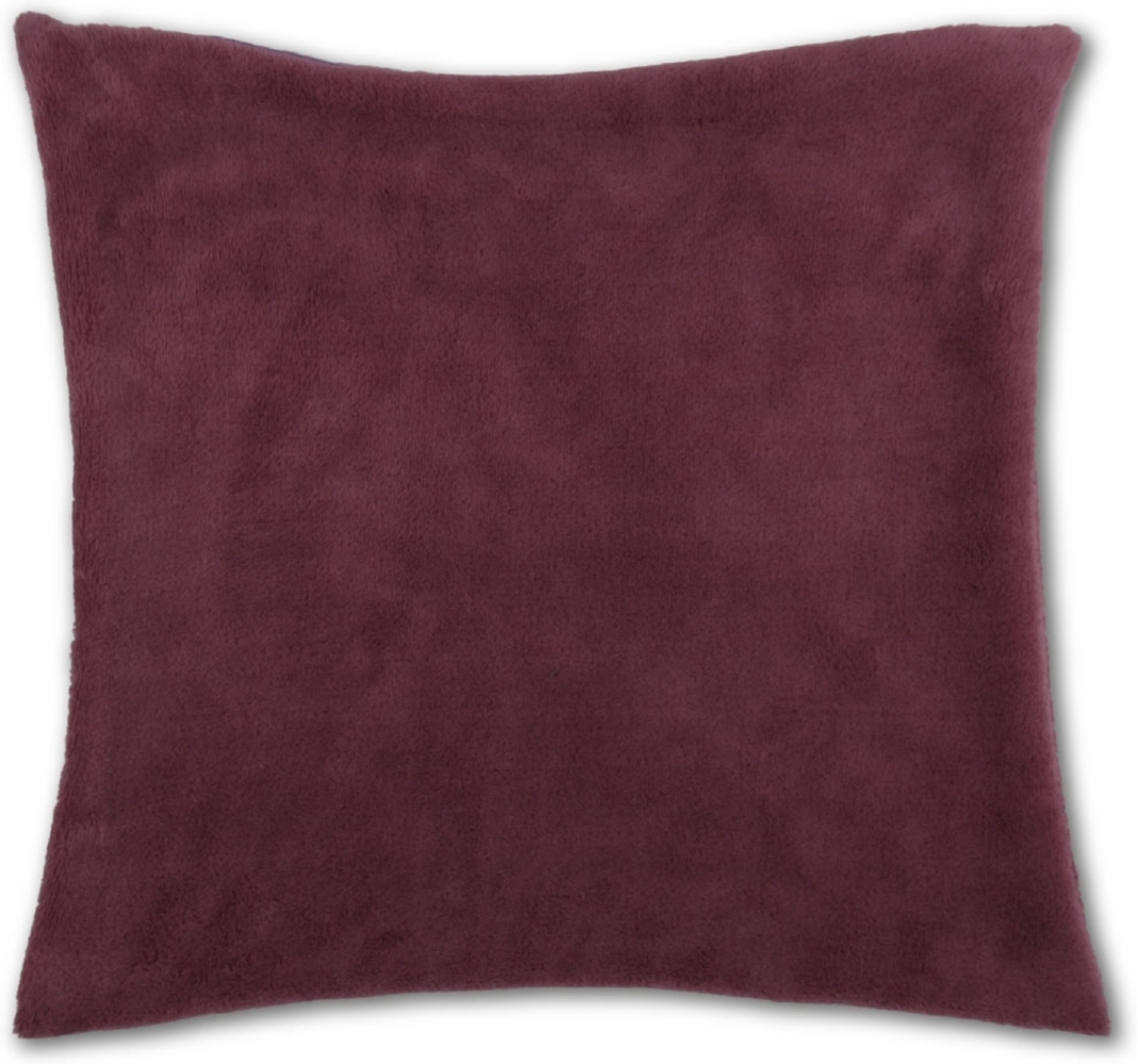 Kissenhülle Kuschel 30x30cm Kissenbezug Dekokissen Auswahl: altrose - pflaume mit Füllung Bild 1