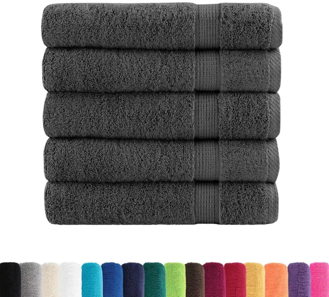 vidaXL Premium Duschtücher SOLUND 25 Stk. Anthrazit 70x140 cm 600 g/m² 137163 Bild 1