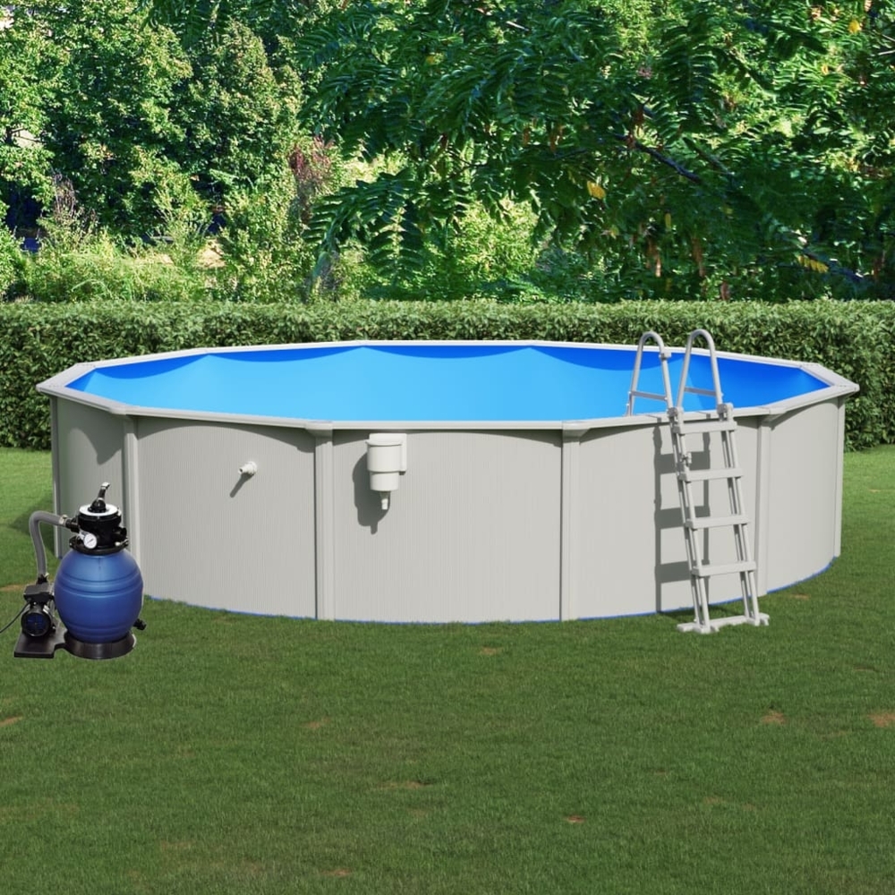 vidaXL Pool mit Sandfilterpumpe und Leiter 550x120 cm 3098054 Bild 1