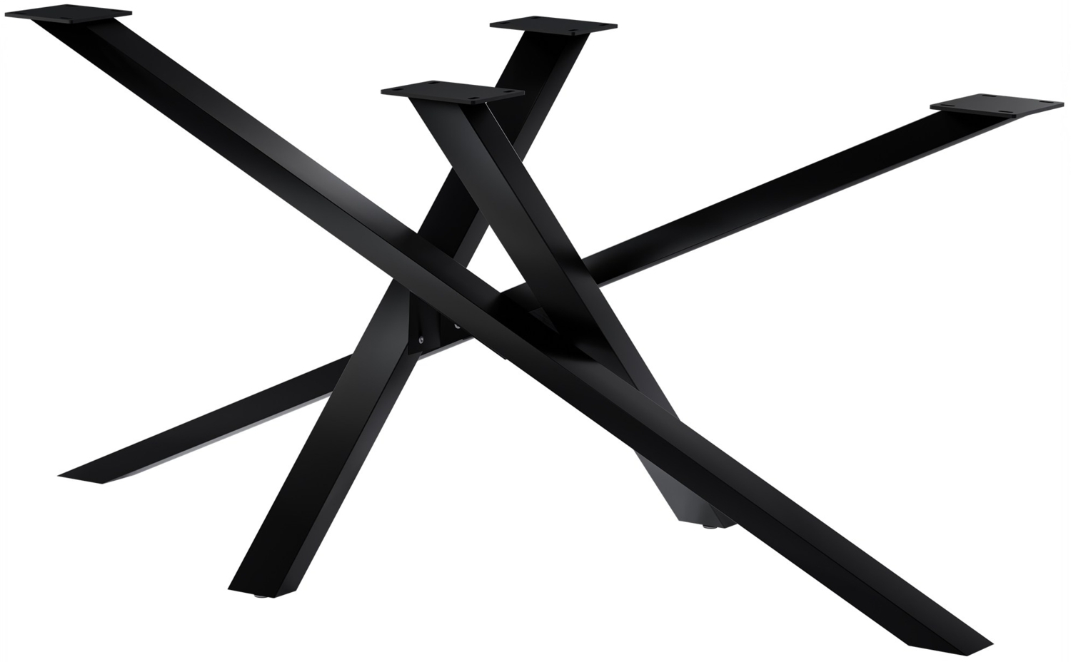 DELUKE® Tischgestell Metall BELD - Stahlgestell beschichtet, 72x160x80cm HxBxT| Tischbeine Outdoor Tischfüße Gestell für Esstisch Küchentisch Tischuntergestell Schwarz Bild 1
