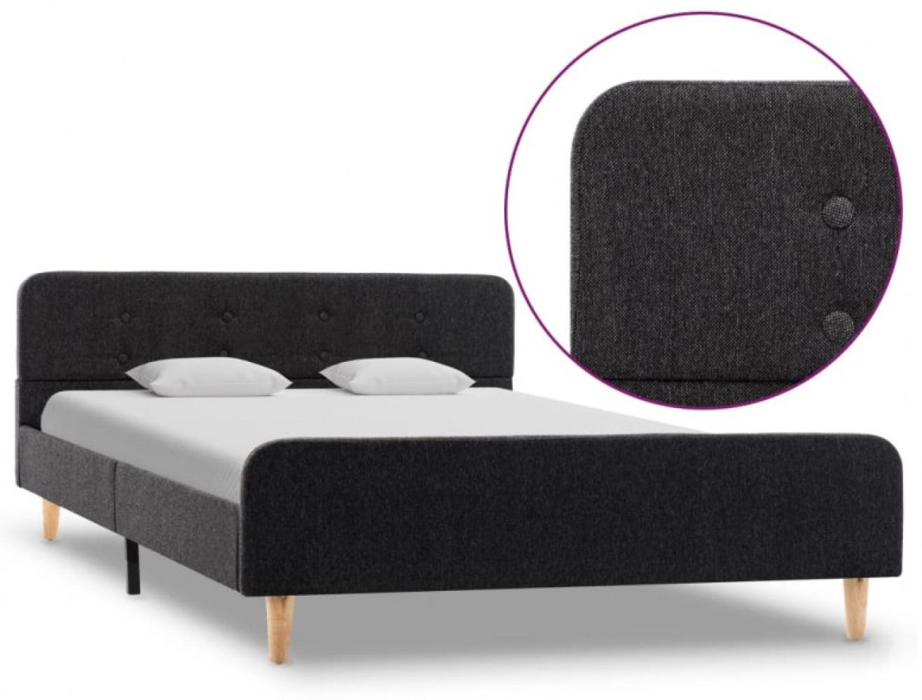 vidaXL Bettgestell Dunkelgrau Sackleinen 120x200 cm 284896 Bild 1