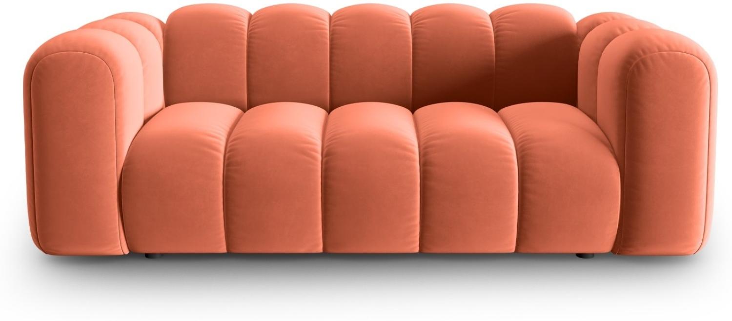 Micadoni Sofa Lupine 2-Sitzer Samtstoff Koralle Bild 1