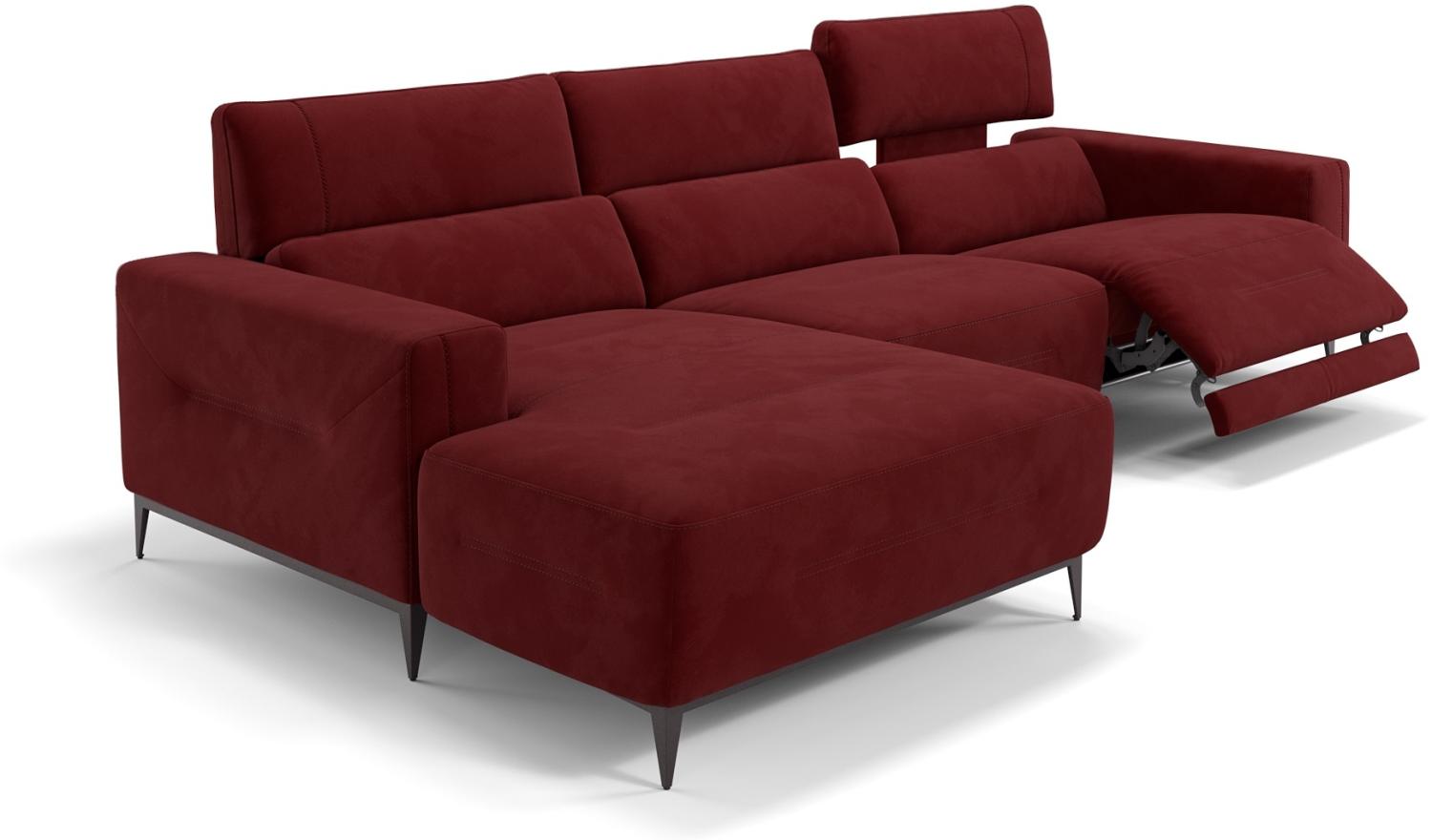 Sofanella Eckcouch TERAMO Ecksofa Wohnlandschaft Stoffsofa in Rot M: 324 Breite x 101 Tiefe Bild 1