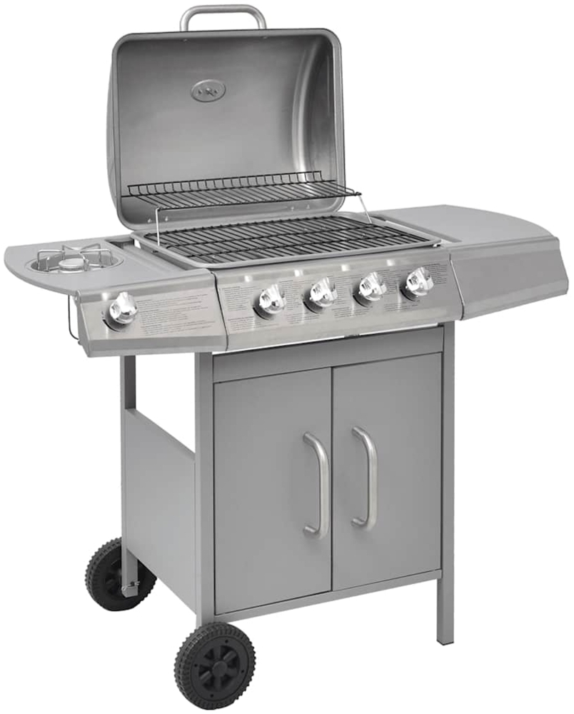 vidaXL Gasgrill 4+1 Flammen Silbern 41902 Bild 1