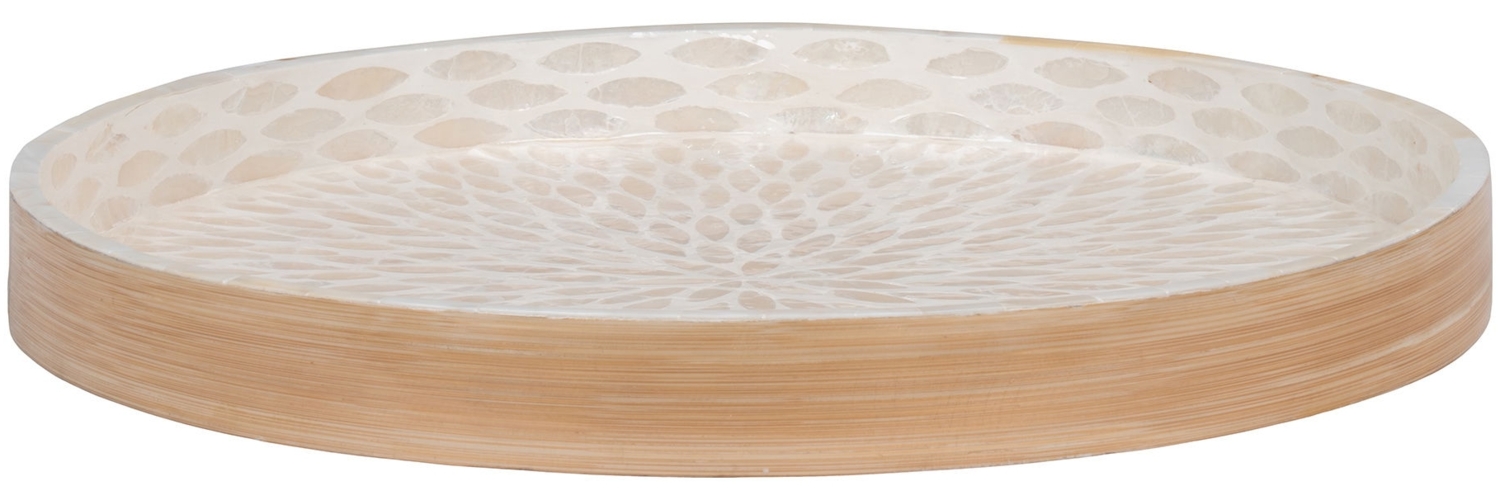 Tablett, Bambus/Capiz, beige, 40 x 40 x 3,5 cm Bild 1