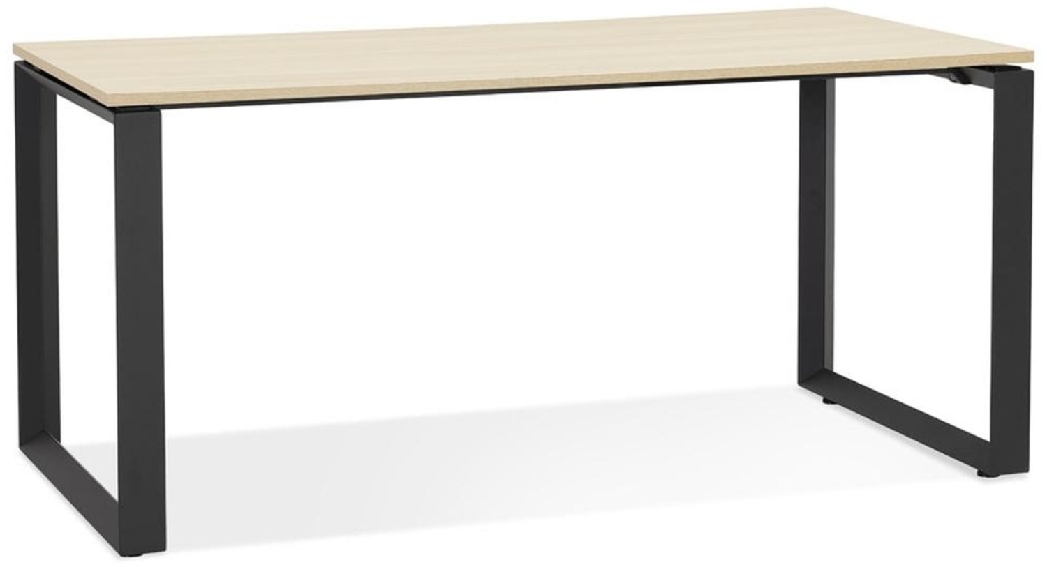 Kadima Design Schreibtisch | 160x80 cm | Designer Homeoffice ergonomisch | Beige-Schwarz Holz-Metall | Computertisch Bild 1