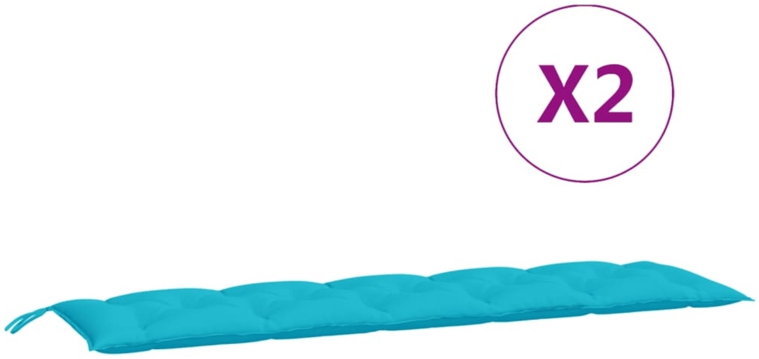 vidaXL Gartenbank-Auflagen, 2 Stk., Polyester, Türkis, 180 x 50 x 7 cm Bild 1
