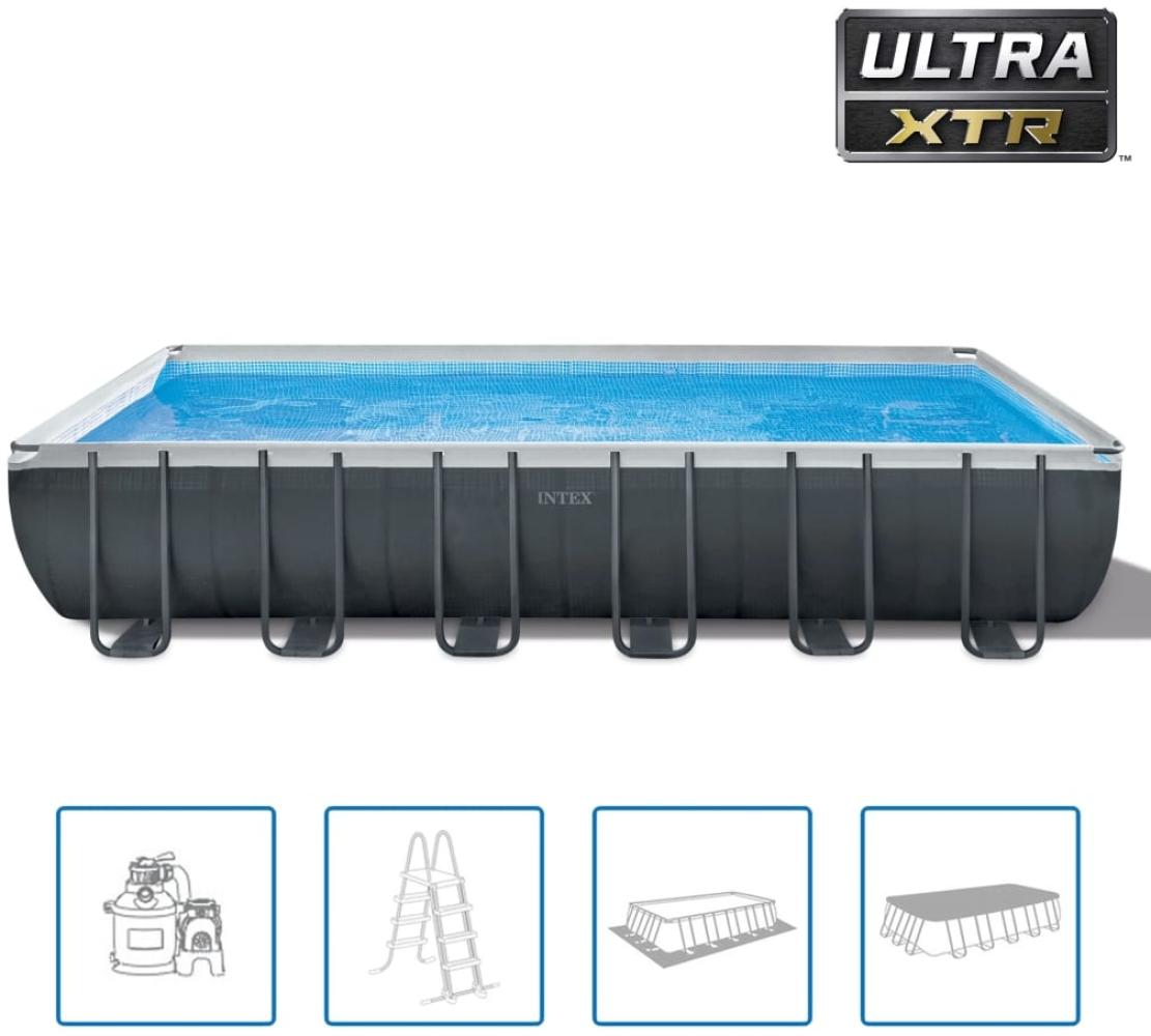 Intex 'Frame Swimming Pool Set Ultra Quadra XTR', anthrazit, 732 x 366 x 132 cm, inkl. Sandfilteranlage Bild 1