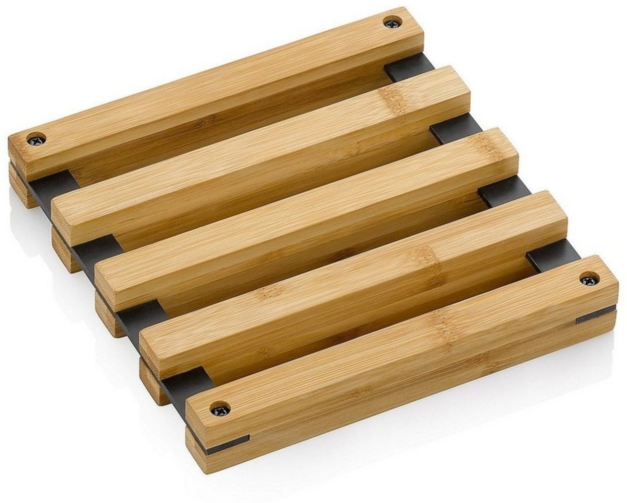 Kela Untersetzer Kiril Bambus schwarz 20x20x3 cm Bild 1