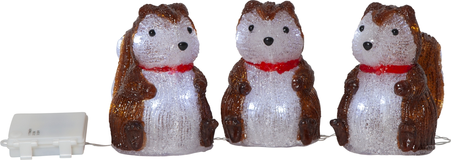 Outdoor Deko Crystalo Eichhörnchen-Trio 30 LEDs Timer L 120cm Bild 1